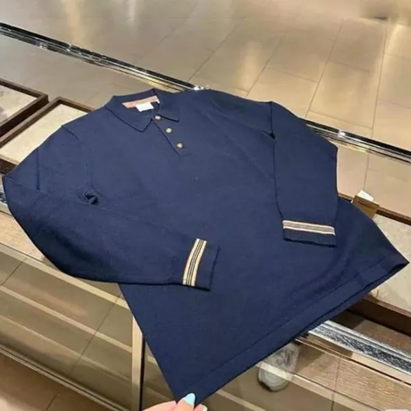 Áo Len Nam Burberry Long-sleeved Jumper 80455201 Màu Xanh Navy Size XS