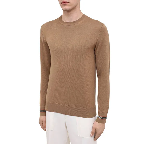 Áo Len Nam Burberry Stripe Wool Sweater 8092622 Màu Nâu Size S