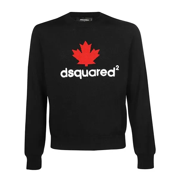 Áo Len Nam Dsquared2 Logo Wool Sweater Black Màu Đen Size S