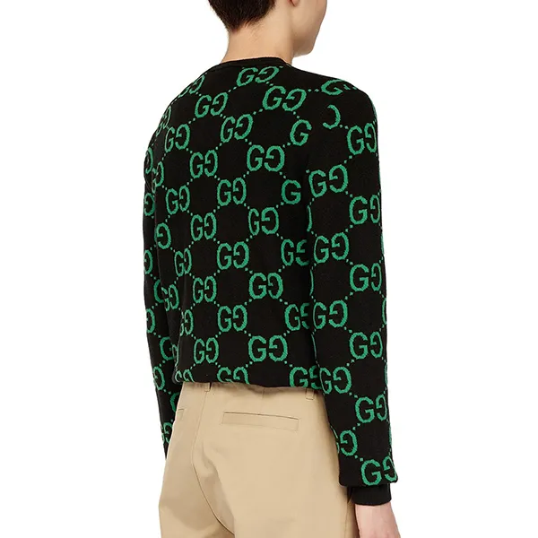 Áo Len Nam Gucci GG Supreme Wool Jumper 692900 Màu Đen Họa Tiết Size XS