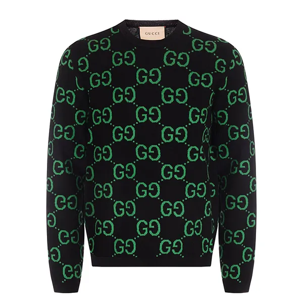 Áo Len Nam Gucci GG Supreme Wool Jumper 692900 Màu Đen Họa Tiết Size XS