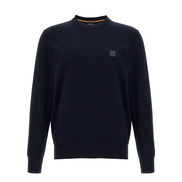 Áo Len Nam Hugo Boss Cotton-Cashmere Sweater With Logo Label 50527583 404 Màu Navy Size S