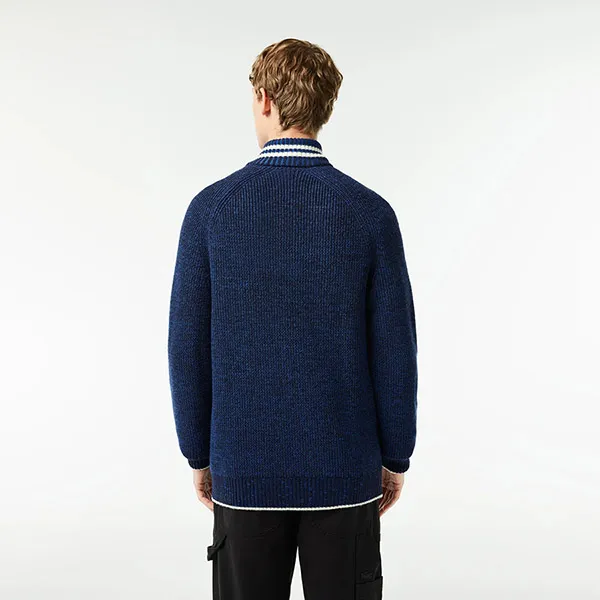 Áo Len Nam Lacoste Men's High-Neck Wool Sweater AH0817 NIQ Màu Xanh Navy Size 3