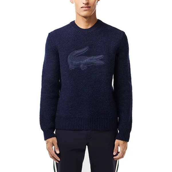 Áo Len Nam Lacoste Sweater From Wool Blend AH0813-00 Màu Xanh Navy Size 2