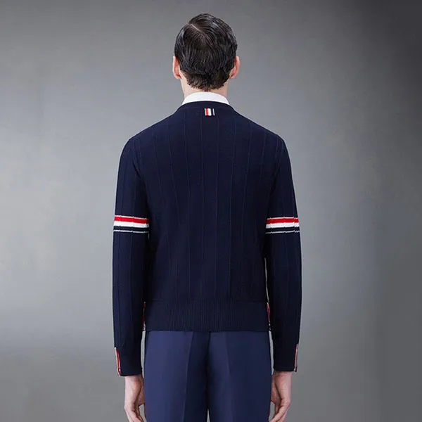 Áo Len Nam Thom Browne Men's Wool Sweater MKA496A Màu Xanh Navy Size 1