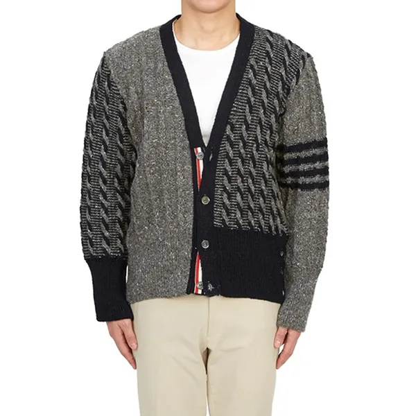 Áo Len Nam Thom Browne MKC486F Y1506 035 Màu Đen Xám Size 3