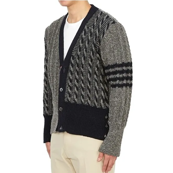 Áo Len Nam Thom Browne MKC486F Y1506 035 Màu Đen Xám Size 3