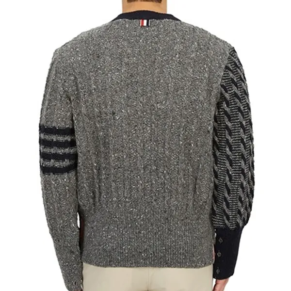 Áo Len Nam Thom Browne MKC486F Y1506 035 Màu Đen Xám Size 3