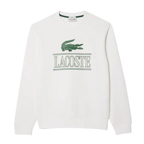 Áo Nỉ Lacoste Large Chest Logo Sweater White Màu Trắng Size XXS