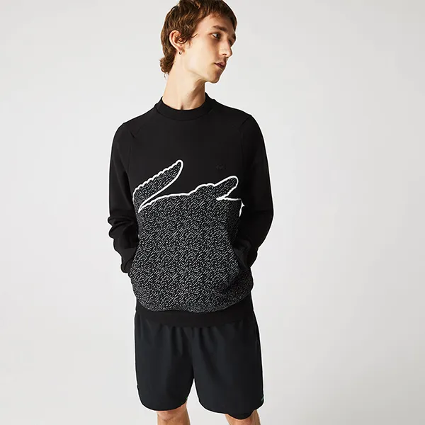 Áo Nỉ Sweater Nam Lacoste Men’s Sweatshirt SH3358 031 Màu Đen Size 2