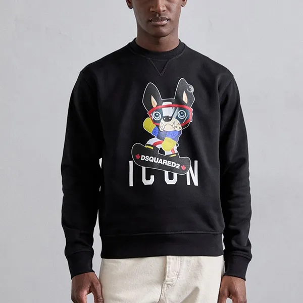Áo Nỉ Nam Dsquared2 Icon Sweatshirt DSF22S007-Q11 Black Màu Đen Size M