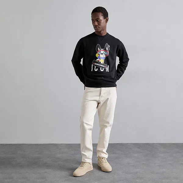 Áo Nỉ Nam Dsquared2 Icon Sweatshirt DSF22S007-Q11 Black Màu Đen Size M