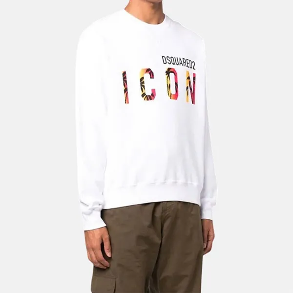 Áo Nỉ Nam DSquared2 Icon Sweatshirt S80GU0080 S25516 100 Màu Trắng Size S