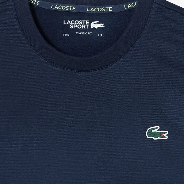 Áo Nỉ Nam Lacoste Men's Tennis Classic Fit Logo Stripe Sweatshirt SH5225 WZI Màu Xanh Navy Size 5
