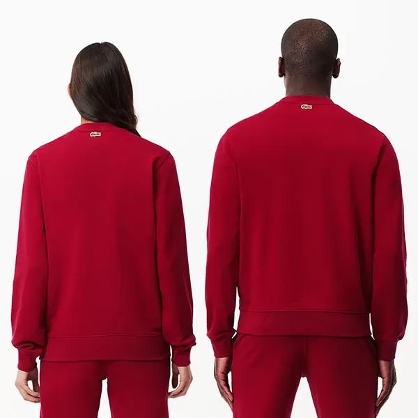 Áo Nỉ Lacoste Style Sweatshirt Crew Sweater Màu Đỏ Size XXS