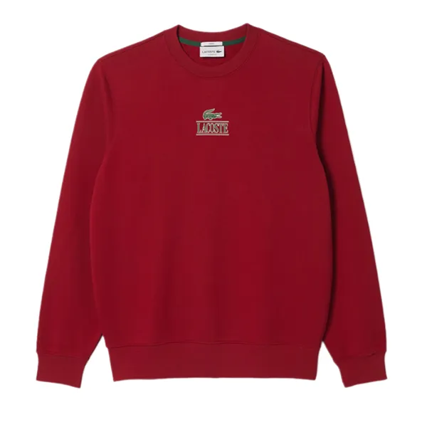 Áo Nỉ Lacoste Style Sweatshirt Crew Sweater Màu Đỏ Size XXS