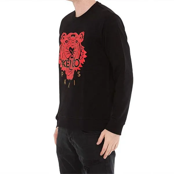 Áo Nỉ Nữ Kenzo Tiger Head Pattern Long Sleeves Pullover Black Màu Đen Size XS