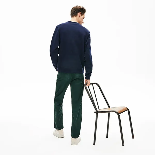 Áo Nỉ Sweater Nam Lacoste Men's Crew Neck Multi Croc Badge Fleece Sweatshirt SH8552 Màu Xanh Navy Size 2
