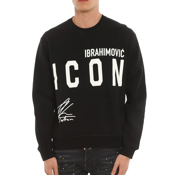 Áo Nỉ Sweater Nam Dsquared2 Black Icon Sweatshirt 258864 Màu Đen Size XS