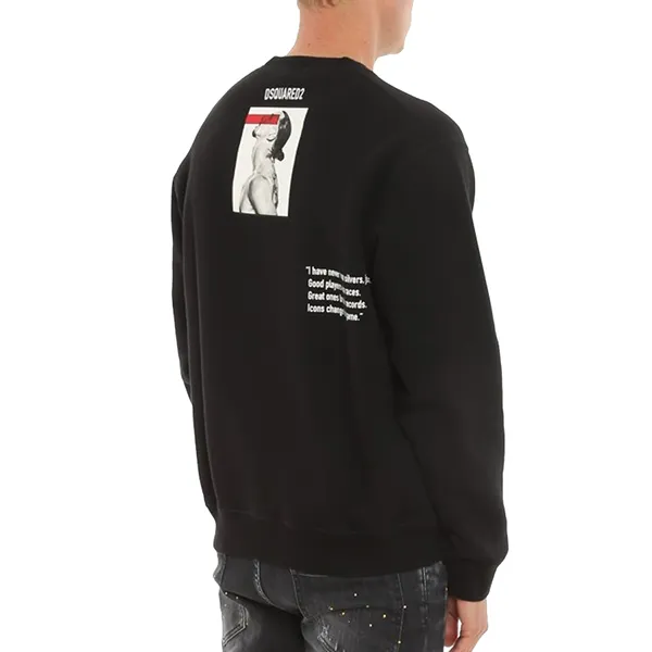 Áo Nỉ Sweater Nam Dsquared2 Black Icon Sweatshirt 258864 Màu Đen Size XS