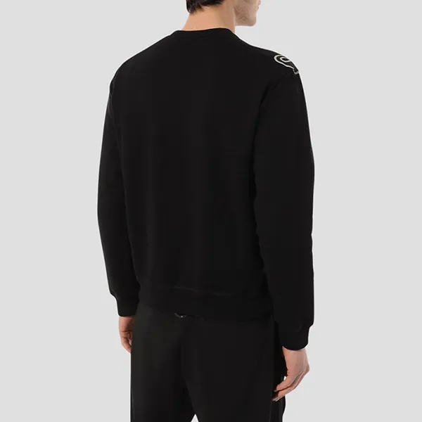 Áo Nỉ Sweater Nam Dsquared2 Cotton Crewneck Sweatshirt With Logo In Black S74GU0761 S25551 900 Màu Đen Size M