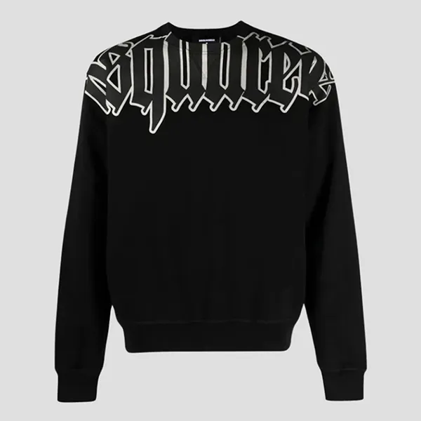 Áo Nỉ Sweater Nam Dsquared2 Cotton Crewneck Sweatshirt With Logo In Black S74GU0761 S25551 900 Màu Đen Size M