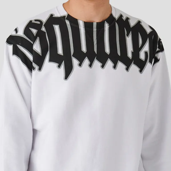 Áo Nỉ Sweater Nam Dsquared2 Cotton Crewneck Sweatshirt With Logo In White S74GU0761 S25551 100 Màu Trắng Size M