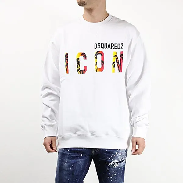 Áo Nỉ Sweater Nam Dsquared2 Icon S79GU0094 Màu Trắng Size S