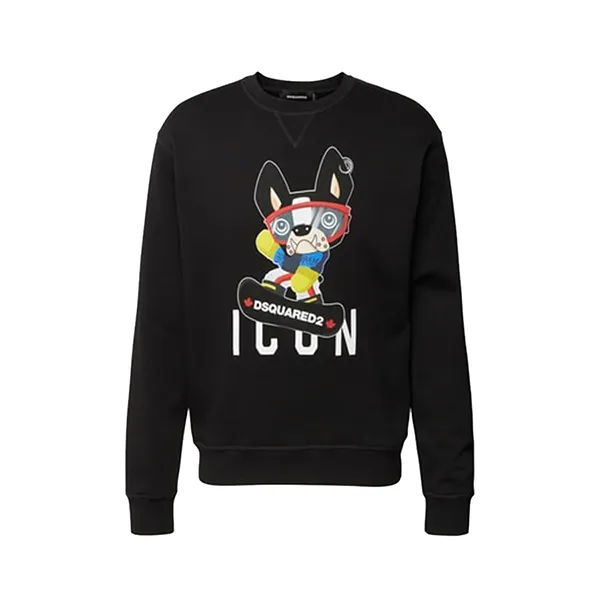 Áo Nỉ Sweater Nam Dsquared2 Oversized Black S79GU0140 7300 Màu Đen Size M