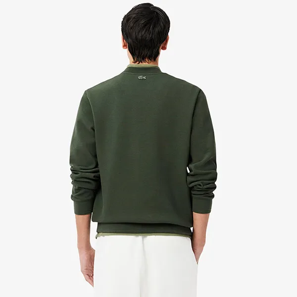 Áo Nỉ Sweater Nam Lacoste Embossed Logo Pique Sweatshirt SH9959 - HCF Màu Xanh Rêu Size 3