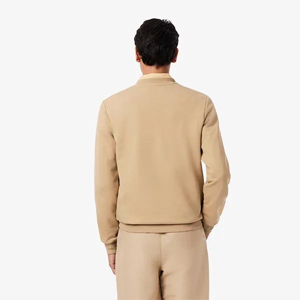 Áo Nỉ Sweater Nam Lacoste Men's Classic Fit Fleece Sweatshirt SH9801 51 02S Màu Be