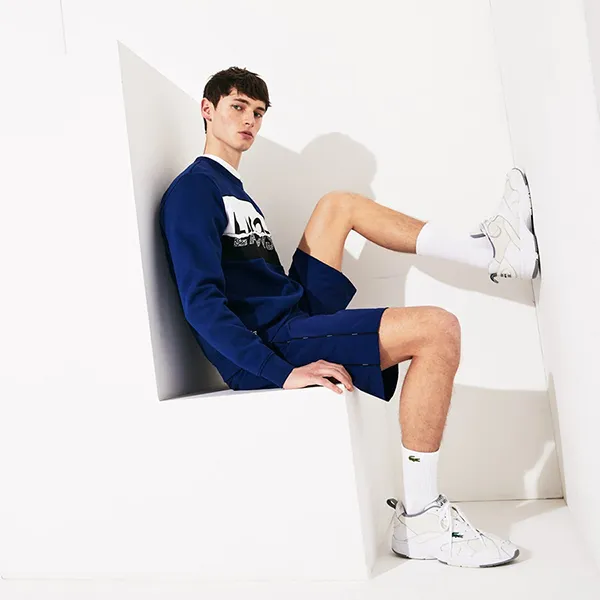 Áo Nỉ Sweater Nam Lacoste Men's Sweatshirt SH4899L Màu Xanh Lam Size 4