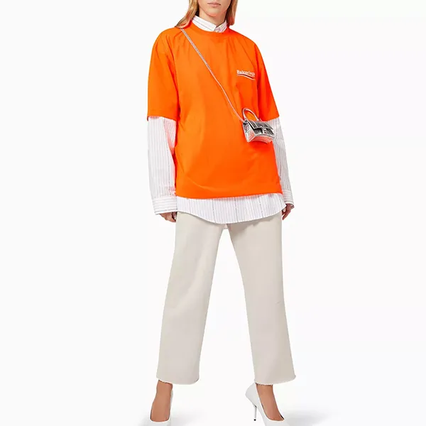 Áo Phông Balenciaga Political Campaign Large Fit T-shirt in Technical Jersey Màu Cam Size XS