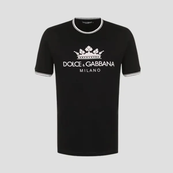 Áo Phông Nam Dolce & Gabbana D&G Black Logo Printed G8IR4T FU7EQ N0000 TShirt Màu Đen Size 46