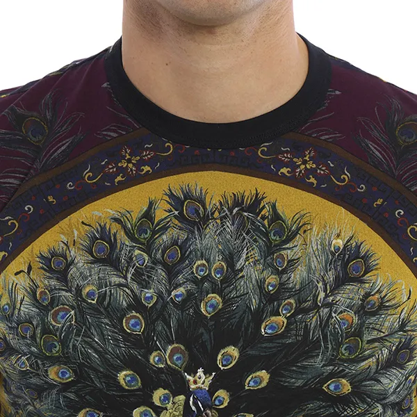 Áo Phông Nam Dolce & Gabbana D&G Slim Fit Peacock Print T-Shirt Phối Màu Size 48
