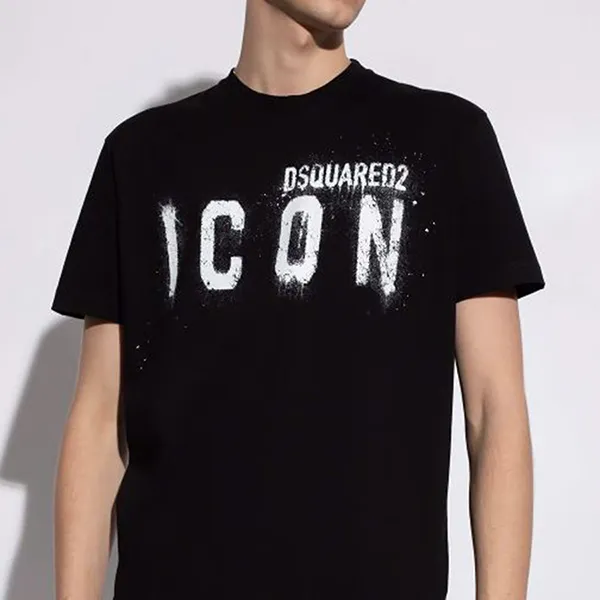 Áo Phông Nam Dsquared2 Icon Spray Cool T-Shirt S79GC0039 S23009 Màu Đen