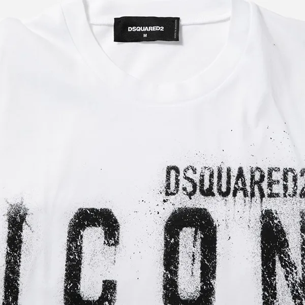 Áo Phông Nam Dsquared2 Icon Spray Cool T-Shirt S79GC0039 S23009 Màu Trắng