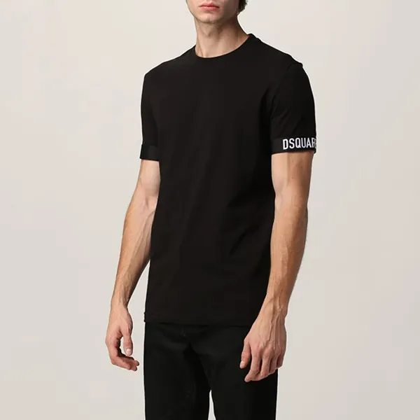 Áo Phông Nam Dsquared2 Men's With Elastic Logo Band D9M3S5400 T-Shirt Màu Đen Size XS