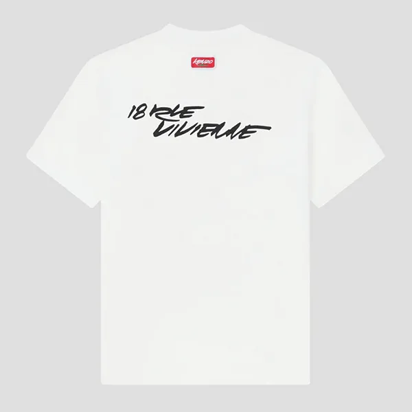 Áo Phông Nam Kenzo Futura Classic With Boke Flower Embroidered In White PFF65TS654SG02 Tshirt Màu Trắng Size S