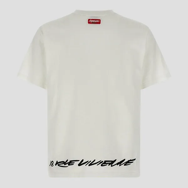 Áo Phông Nam Kenzo Futura Classic With Logo In White PFF65TS2524SG02 Tshirt Màu Trắng Kem Size S