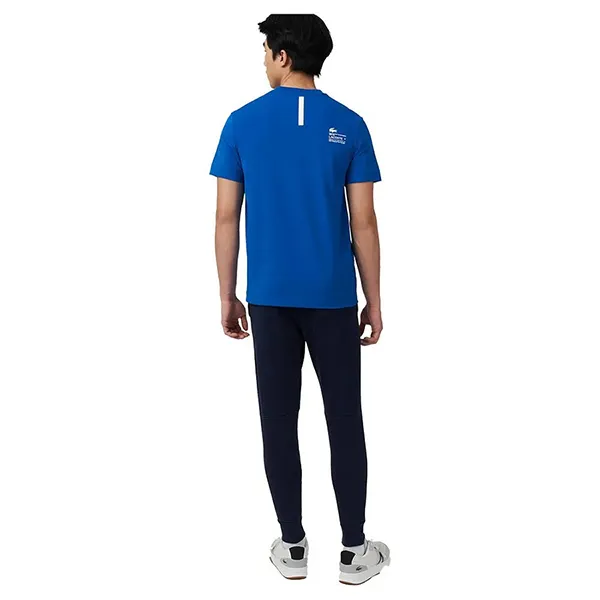 Áo Phông Nam Lacoste Regular Fit Branded Piqué T-shirt TH9685 K1Q Màu Xanh Blue Size 3