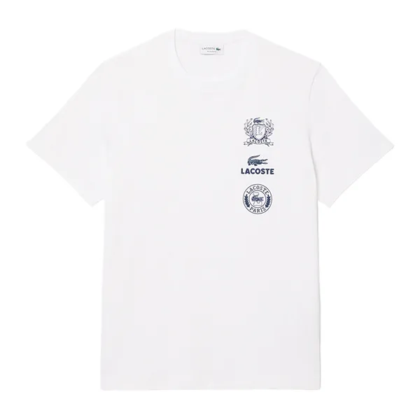 Áo Phông Nam Lacoste Regular Fit Printed Jersey T-Shirt TH0613 - 001 Màu Trắng Size 3