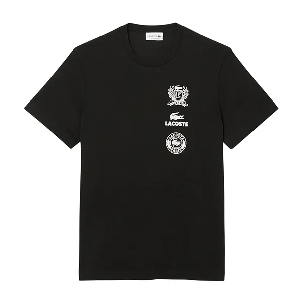 Áo Phông Nam Lacoste Regular Fit Printed Jersey T-Shirt TH0613 - 031 Màu Đen Size 3