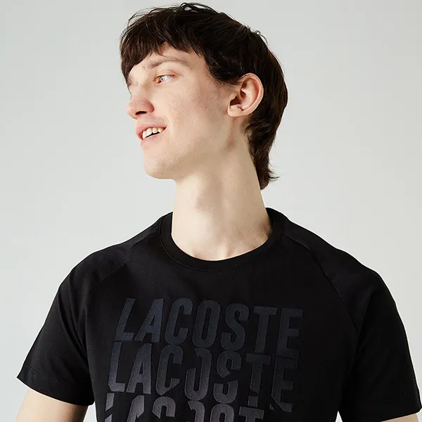 Áo Phông Nam Lacoste Slim Fit T-Shirt TH0203 03S Màu Đen Size 2