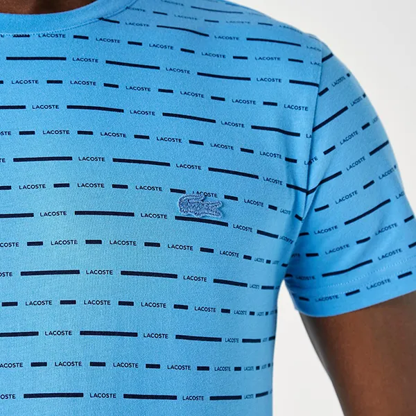 Áo Phông Nam Lacoste Slim Fit T-Shirt TH0219 19M Màu Xanh Nhạt Size 2