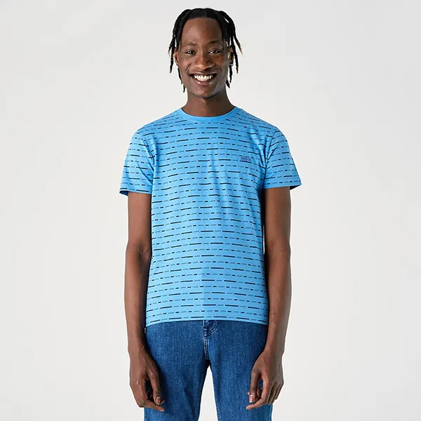 Áo Phông Nam Lacoste Slim Fit T-Shirt TH0219 19M Màu Xanh Nhạt Size 2