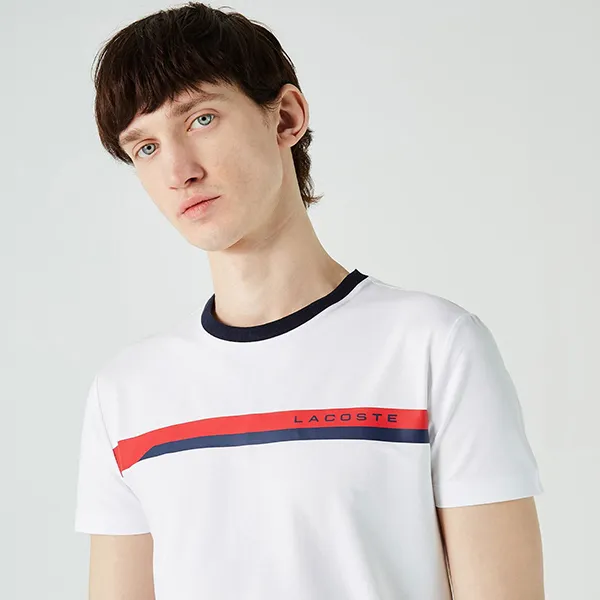 Áo Phông Nam Lacoste Slim Fit T-shirt TH0223.23B Màu Trắng Size 2