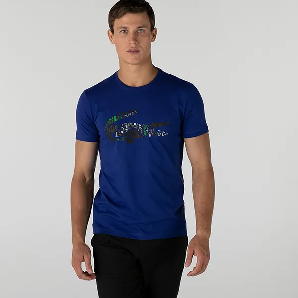 Áo Phông Nam Lacoste Slim Fit T-Shirt TH2207 07M Màu Xanh Dương Size 2