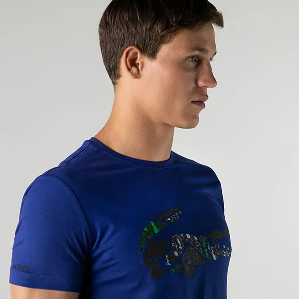 Áo Phông Nam Lacoste Slim Fit T-Shirt TH2207 07M Màu Xanh Dương Size 2