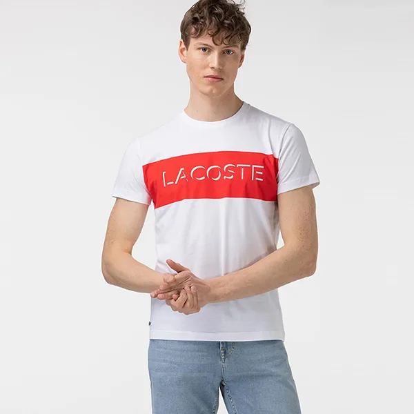 Áo Phông Nam Lacoste T-Shirt TH0102 02B Màu Trắng Size 2